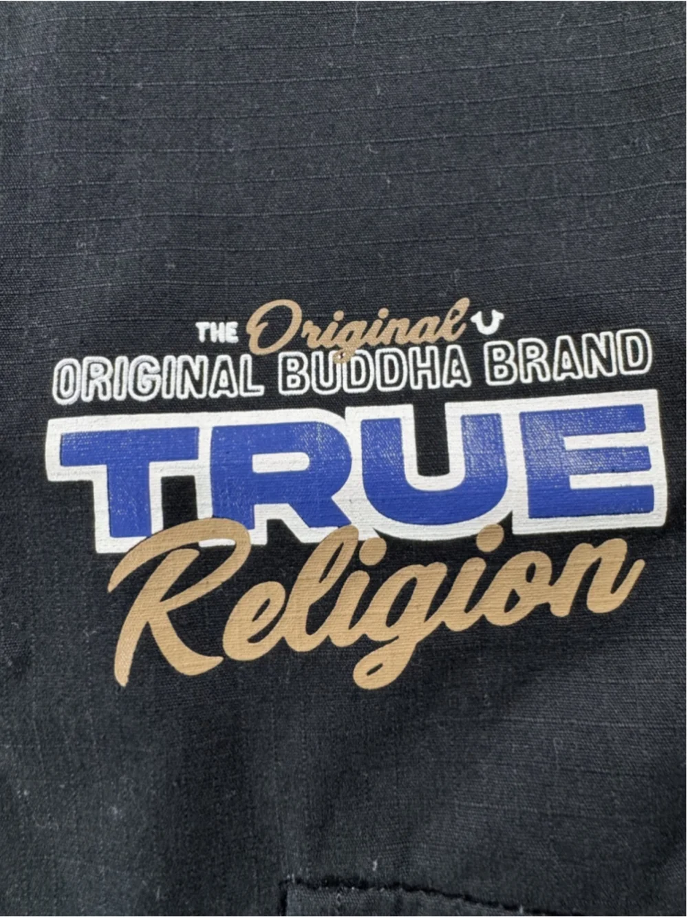 True Religion Jet Black Ripstop Jogger XL with Hook and Loop Pockets